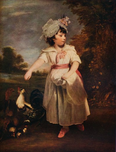 Lady Catherine Pelham Clinton che nutre i suoi polli, 1781 da Joshua Reynolds
