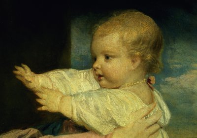 Ritratto di Caroline, Duchessa di Marlborough con sua figlia Lady Caroline Spencer, (dettaglio) da Joshua Reynolds