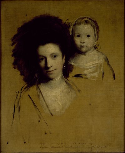 Studi di Georgiana, duchessa di Devonshire e sua figlia Lady Georgiana Cavendish da Joshua Reynolds