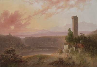 Vista del Lago di Nemi al tramonto, c.1840-50 da Joshua H. Shaw