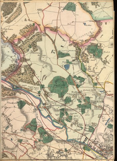 B3, Dettaglio dalla mappa di dieci miglia intorno a Leeds da Joshua Thorp