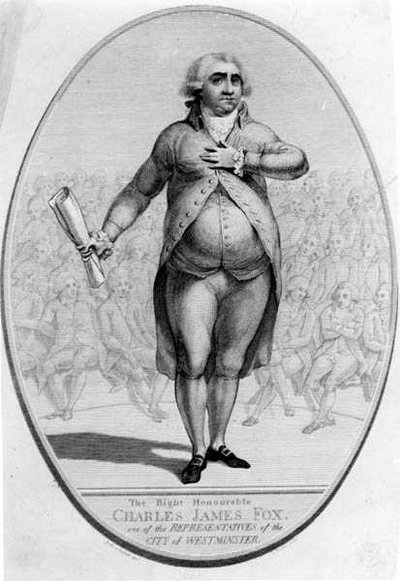 Il Diritto Onorevole Charles James Fox (1749-1806), uno dei Rappresentanti della Città di Westminster, inciso da Thomas Trotter da Joshua after Cristall
