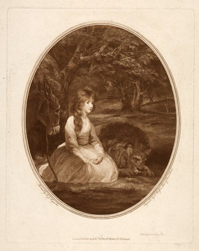 Miss Elizabeth Beauclerc come Una, inciso da Thomas Watson da Joshua after Reynolds