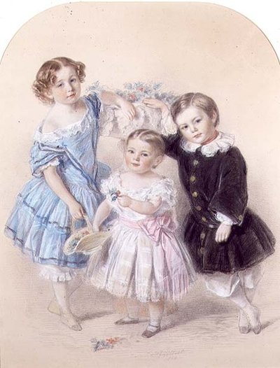 Ritratto di tre bambini piccoli da Josiah Gilbert