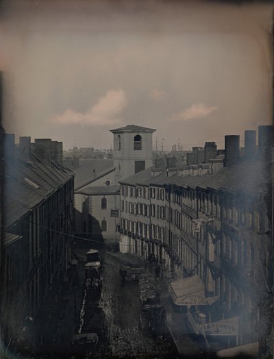 Vista su Brattle Street dallo studio di Southworth & Hawes al 5 12 Tremont Row, Boston da Josiah Johnson Hawes, Albert Sands Southworth