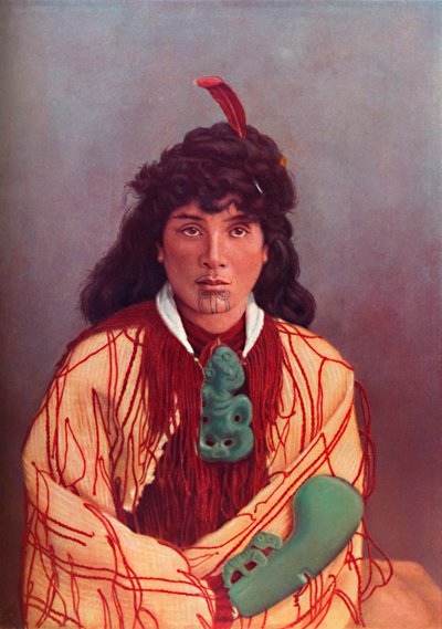 Una signora Maori in abito completo, 1902 da Josiah Martin