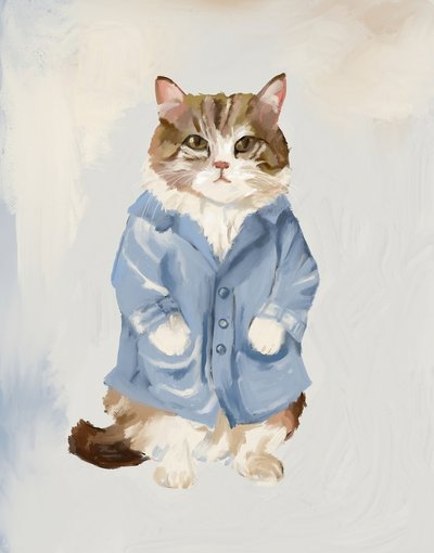 Gattino carino con un cappottino blu da Josie George