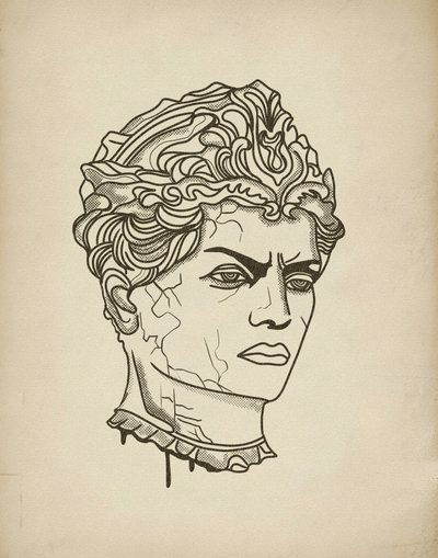 Busto di un feroce essere antico da Josie George