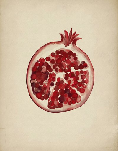 Melograno rosso succoso da Josie George