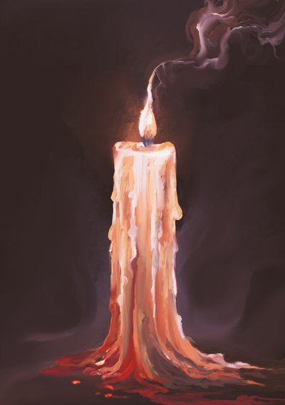 La fiamma di una candela che si scioglie da Josie George