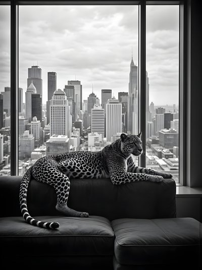 Vista sul leopardo urbano da Josie George