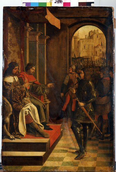 San Sebastiano davanti agli imperatori Diocleziano e Massimiano da Josse (fl.1493 1508) Lieferinxe