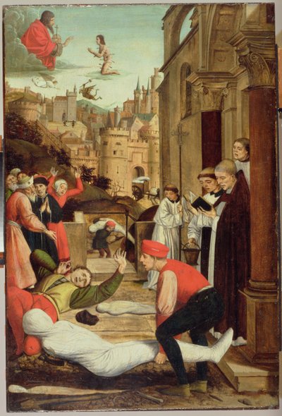 San Sebastiano intercede per gli appestati, 1497-99 da Josse Lieferinxe