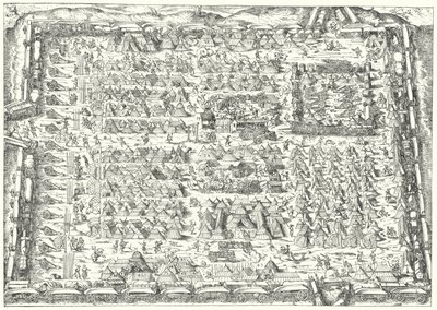 Accampamento militare nel XVI secolo da Jost (after) Amman