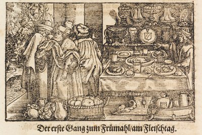 Un nuovo libro di cucina di Marx Rumpolt. Il primo libro di cucina illustrato tedesco da Jost Amman