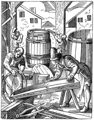 Una bottega di bottai, XVI secolo, 1870 da Jost Amman