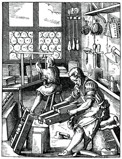Rilegatori di libri, XVI secolo, 1870 da Jost Amman
