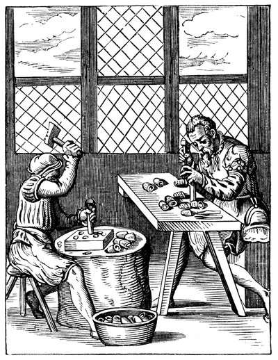 Officina dei fabbricanti di dadi, XVI secolo da Jost Amman