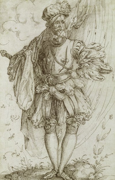 Alfiere che porta una bandiera, 1560s da Jost Amman