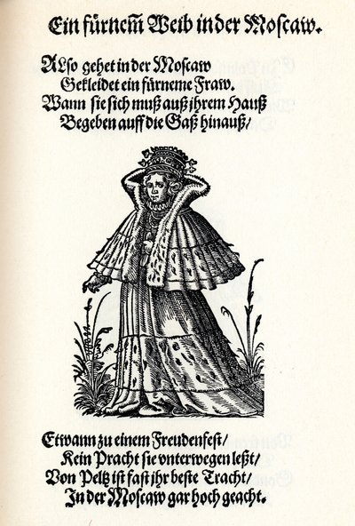 Nobile donna di Mosca. Dal Frauentrachtenbuch di Francoforte da Jost Amman