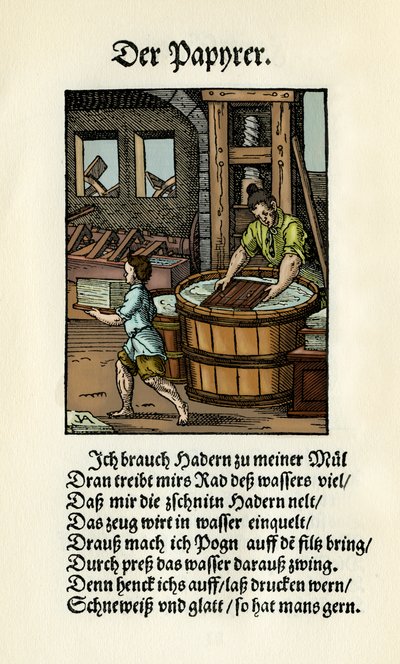 Fabbricante di carta da Jost Amman