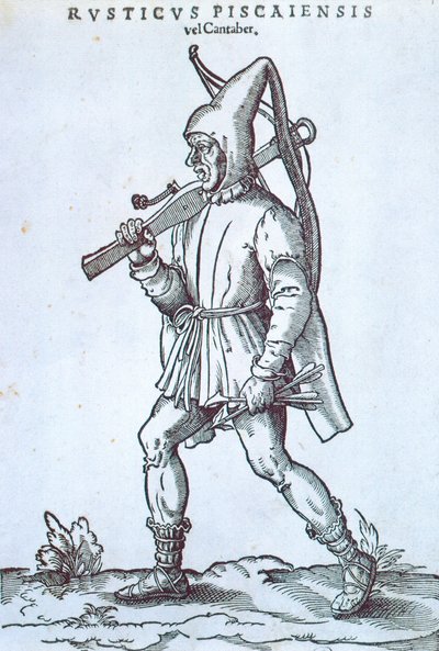 Contadino del Monte Cantabrico, incisione del XVI secolo da Jost Amman