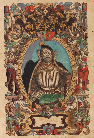 Ritratto del Duca Christoph del Württemberg da Biblia germanica da Jost Amman