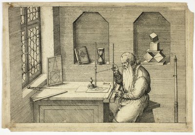 Ritratto di Wenzel Jamnitzer nel suo studio da Jost Amman