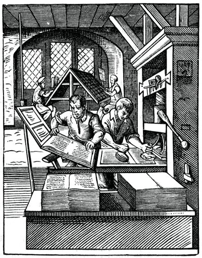 Officina di stampa, XVI secolo, 1870 da Jost Amman