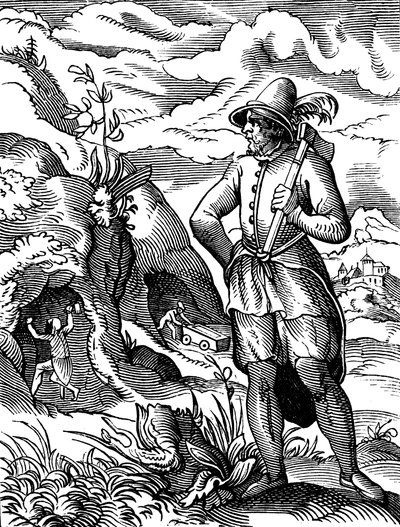 Il minatore, XVI secolo da Jost Amman