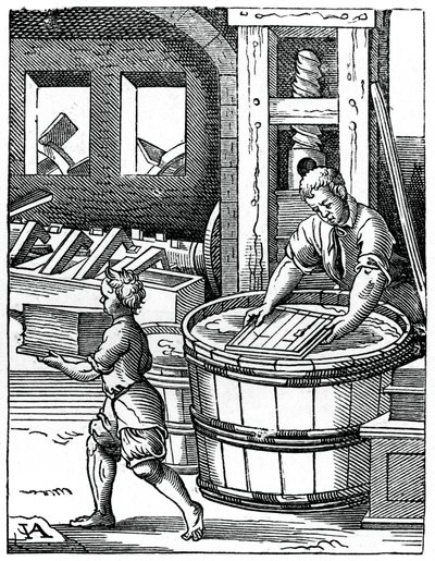 Il fabbricante di carta, XVI secolo, 1870 da Jost Amman