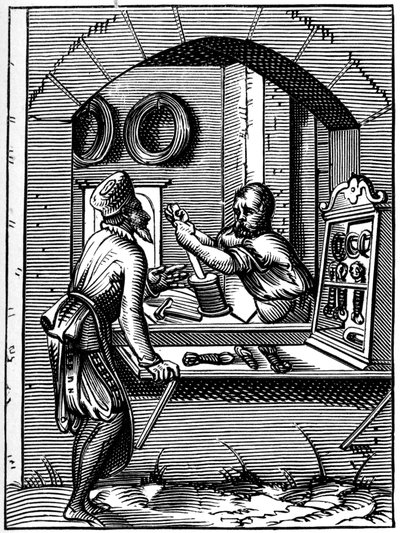 Lavoratore del filo, XVI secolo da Jost Amman