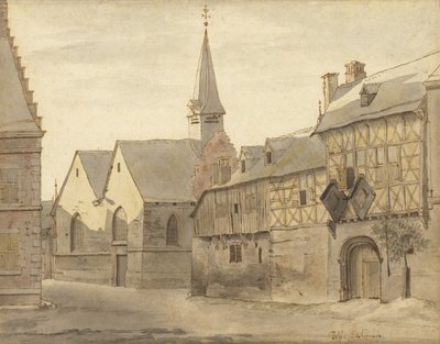 Vista della chiesa di San Giacomo e della locanda, Maastricht da Josua de Grave