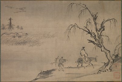 Letterato cinese in un paesaggio autunnale da Josui Sōen