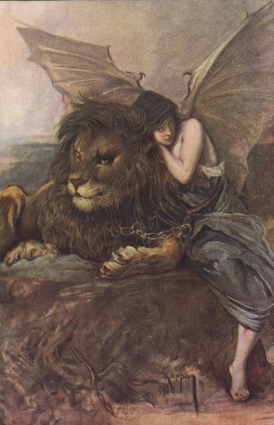 Leone e donna alata da Joszi Arpad Koppay