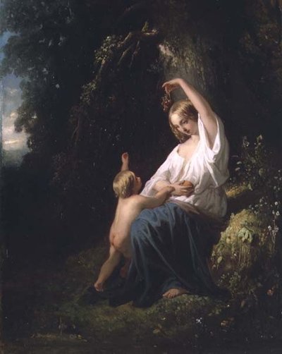 Madre e bambino, c.1850 da Jozef  Israels