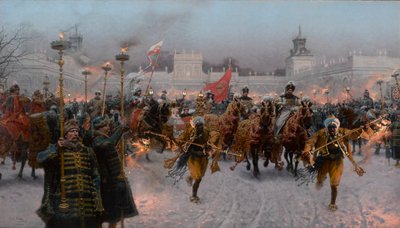 Partenza da Wilanów di Giovanni III Sobieski e Marysienka da Jozef Brandt