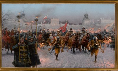 Partenza da Wilanów di Giovanni III Sobieski e Marysienka da Jozef Brandt
