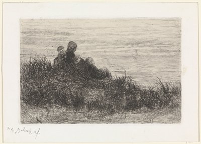 Paesaggio dunale con madre e bambini da Jozef Israëls (signed by artist)