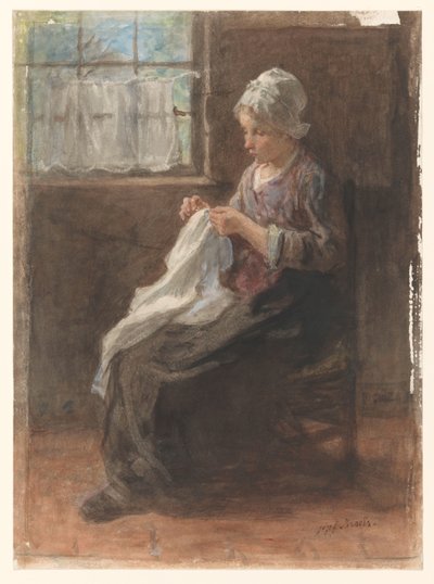La piccola sarta da Jozef Israëls (signed by artist)