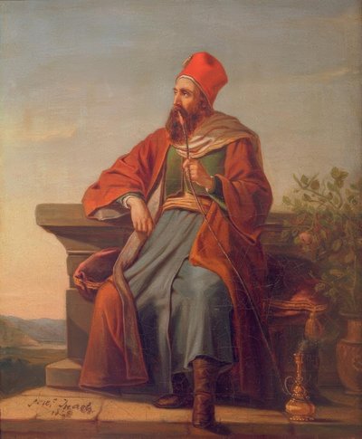 Un turco che riposa / Un turco che fuma un narghilè da Jozef Israëls