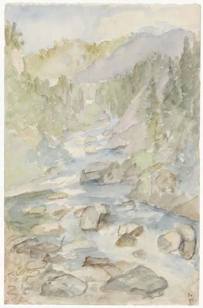Paesaggio montano con ruscello da Jozef Israëls