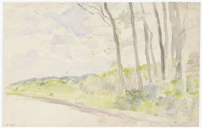 Gruppo di alberi lungo una strada da Jozef Israëls
