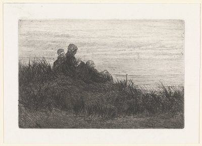 Paesaggio dunale con madre e bambini da Jozef Israëls
