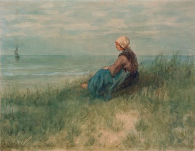 Ragazza nelle dune che guarda fuori da Jozef Israëls
