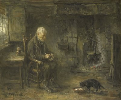 Interno di una capanna di contadini da Jozef Israëls