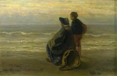 Madre e bambino sulla riva del mare da Jozef Israëls