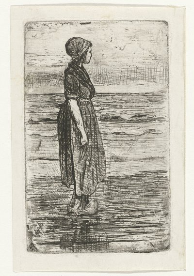 Donna in piedi sulla spiaggia da Jozef Israëls