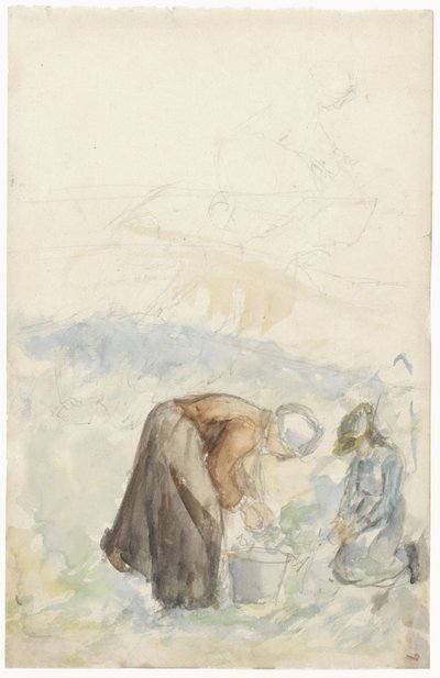 Due donne che lavorano nei campi da Jozef Israëls