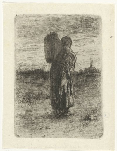 Donna con un cesto sulla schiena da Jozef Israëls